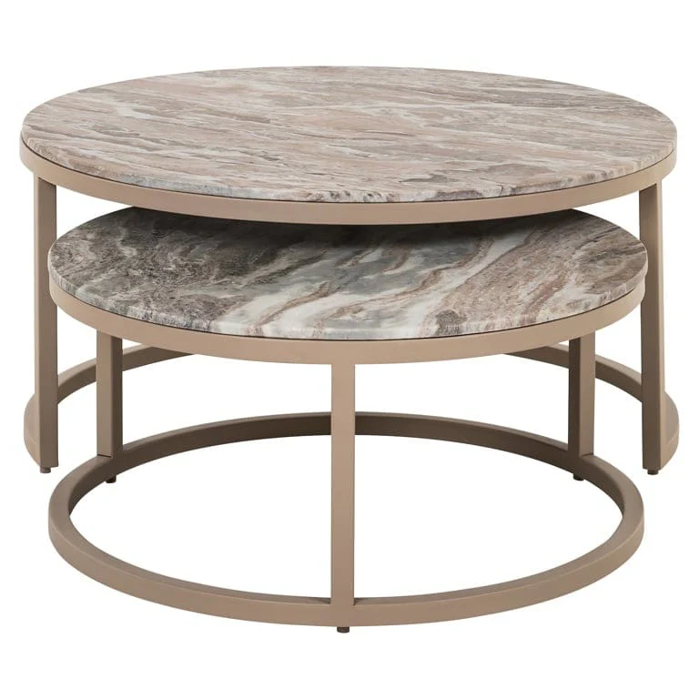 Coffee table Fairfax set of 2 (Stone) - Image 3