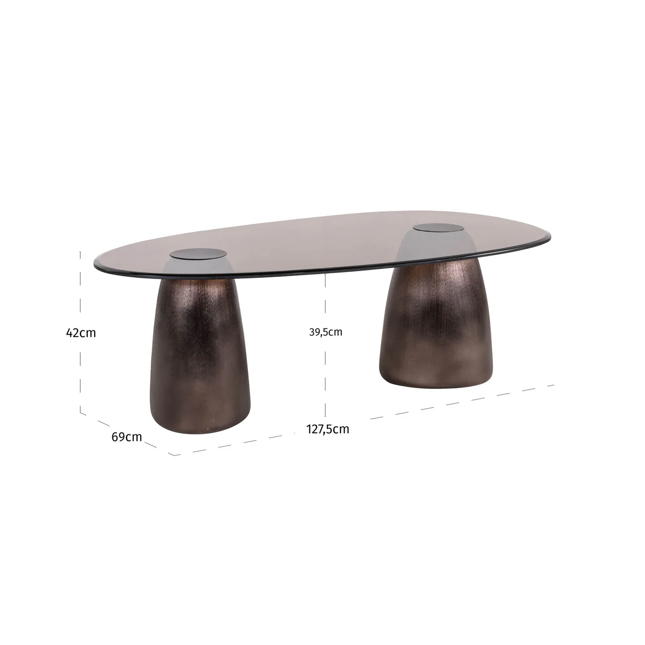 Coffee table Hayden bronze oval - Image 4