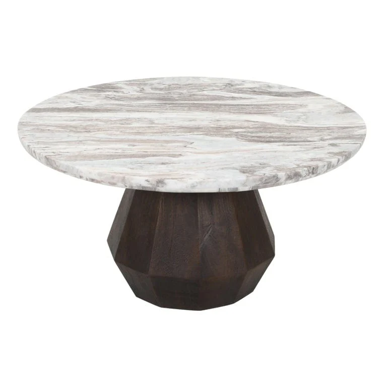 Coffee table Oberoy 80Ø (Brown) - Image 12