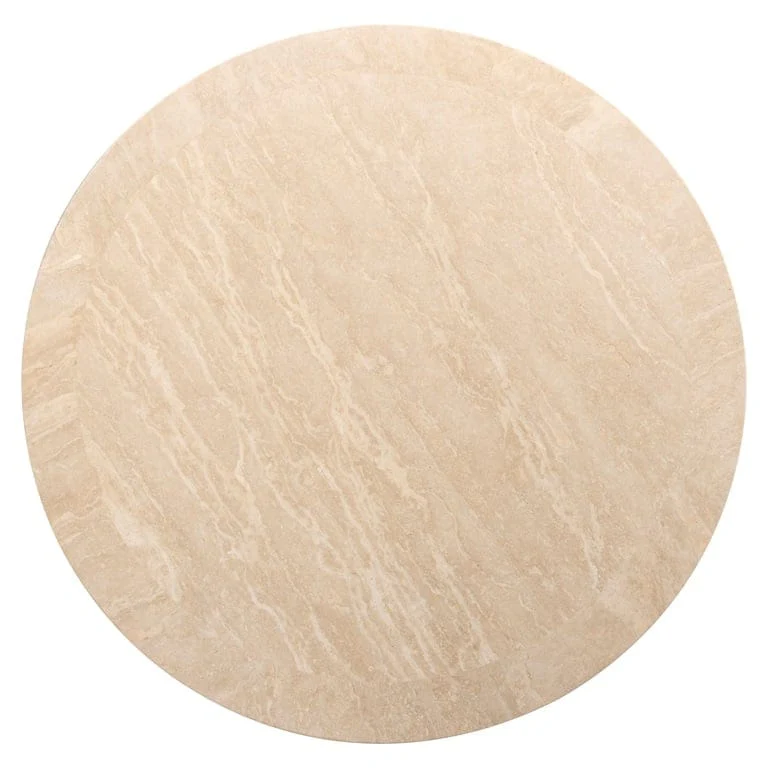 Coffee table round Biltmore italian travertine (Beige) - Image 4