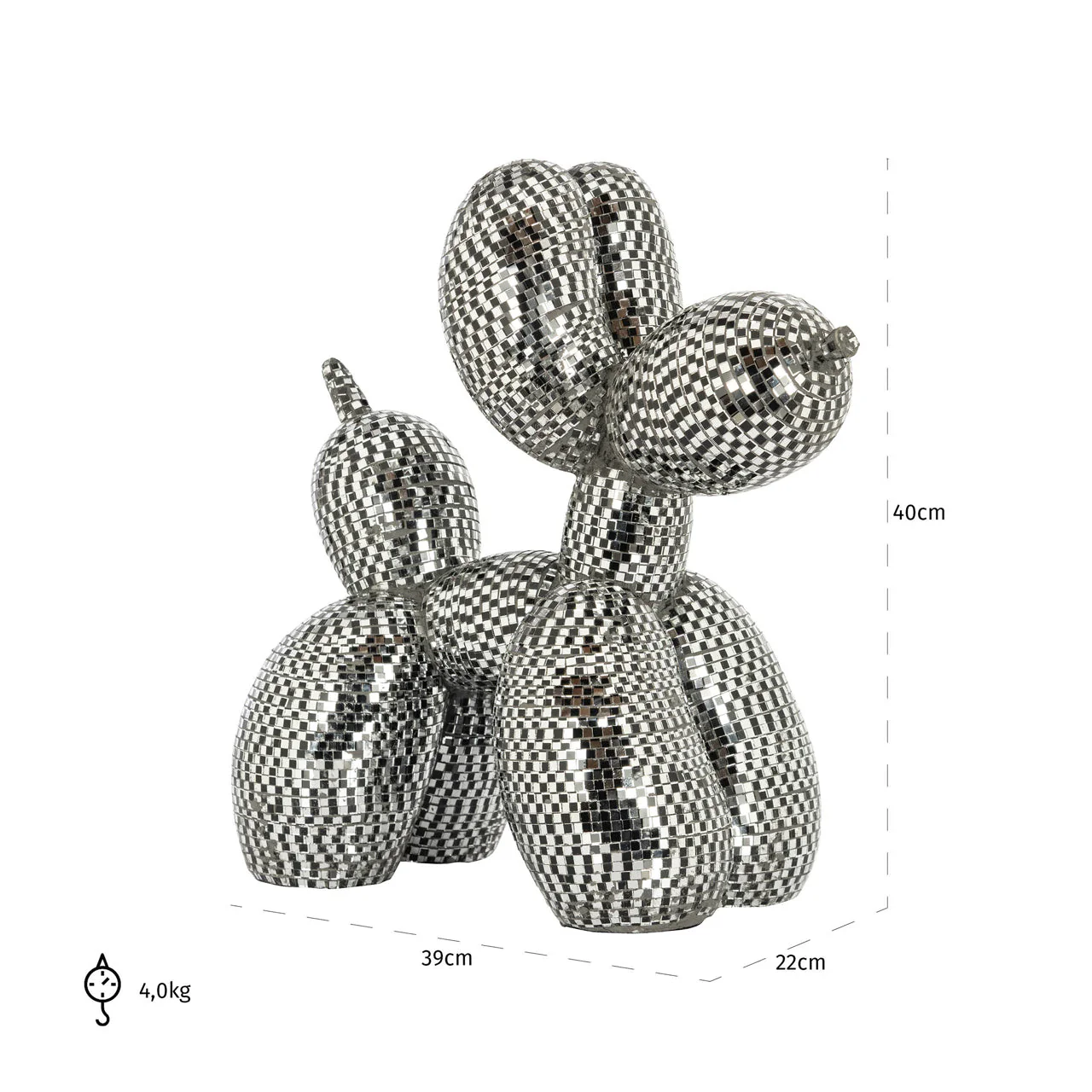 Decorative object Dog silver small - Image 6