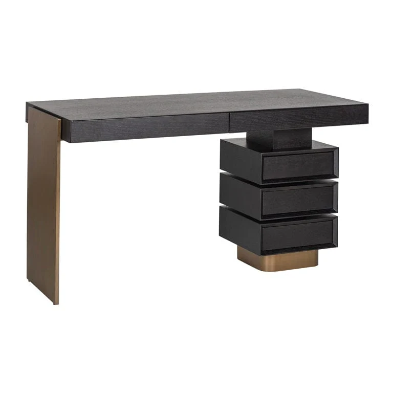 Desk Connar 5-drawers (Charcoal) - Image 2