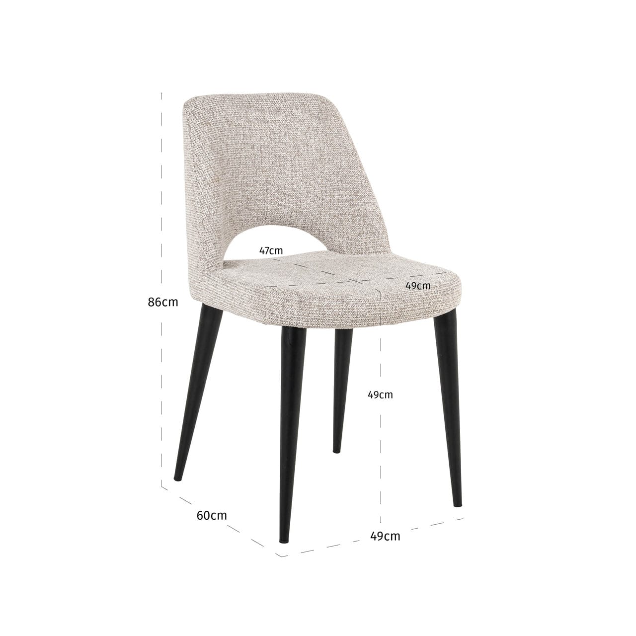 Dining chair Tabitha natural fancy fire retardant (Set of 2) - Image 7