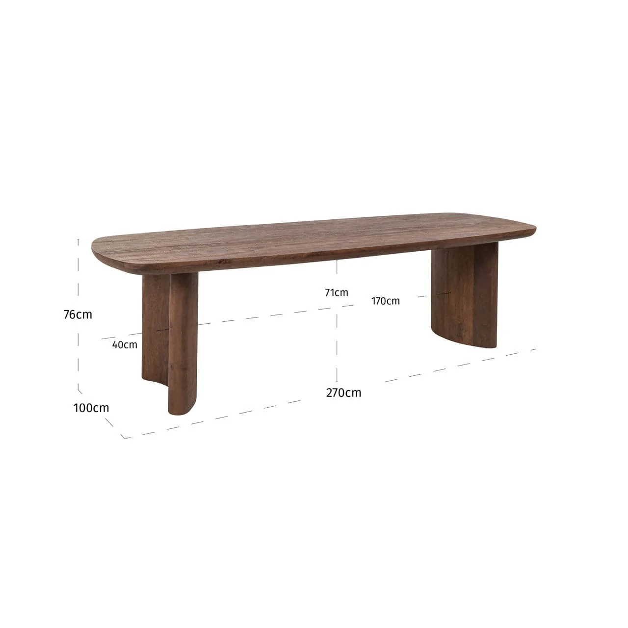 Dining table Baldwin spicebrown 270 - Image 6