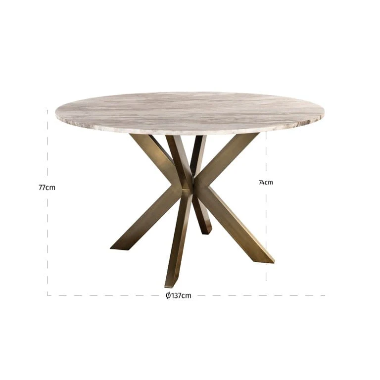 Dining table Bottega 140Ø (White) - Image 4