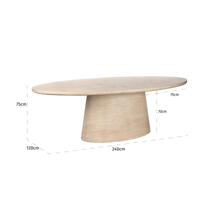 Dining table Fictus faux travertine (Beige) - Image 4