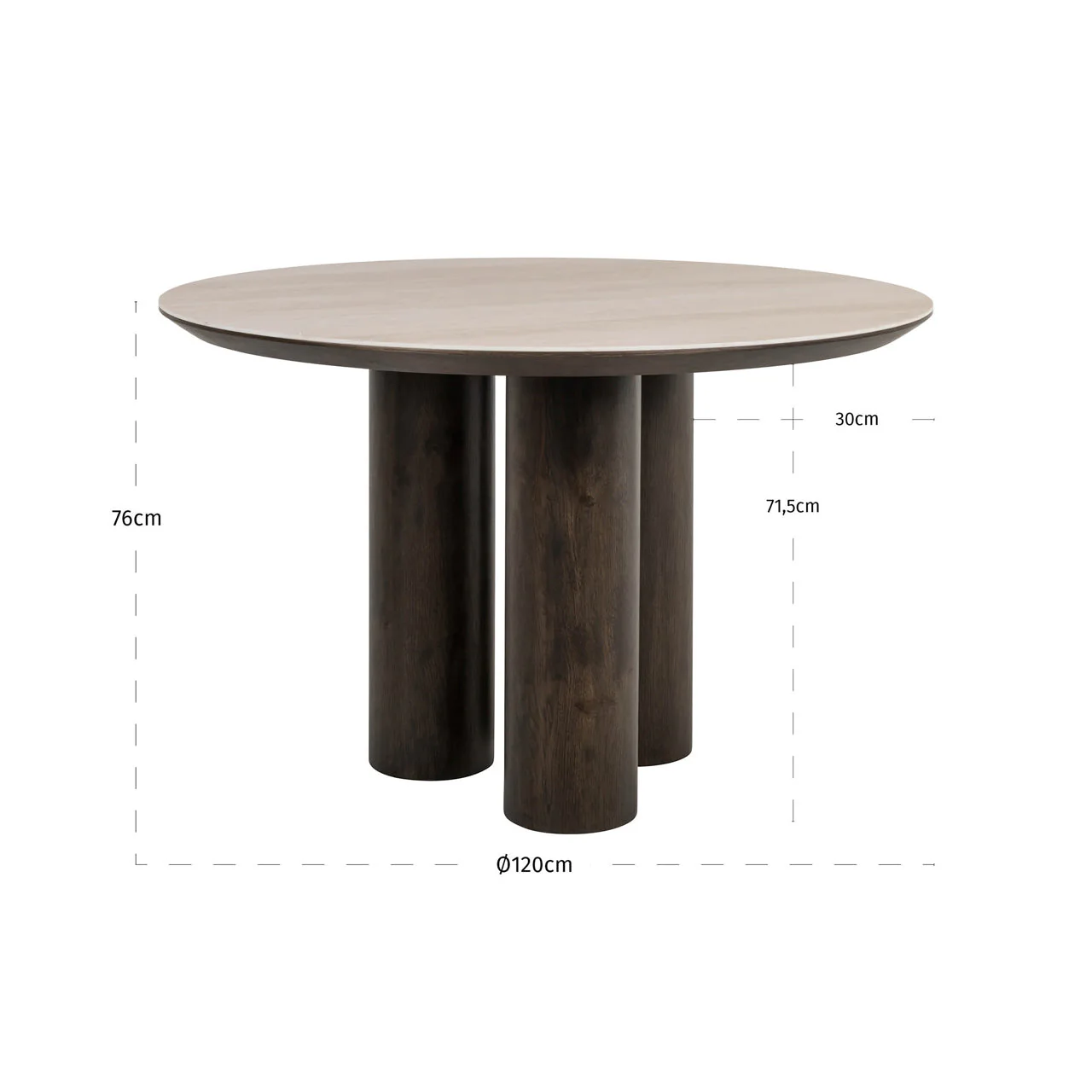 Dining table Ritz brown 120Ø - Image 4