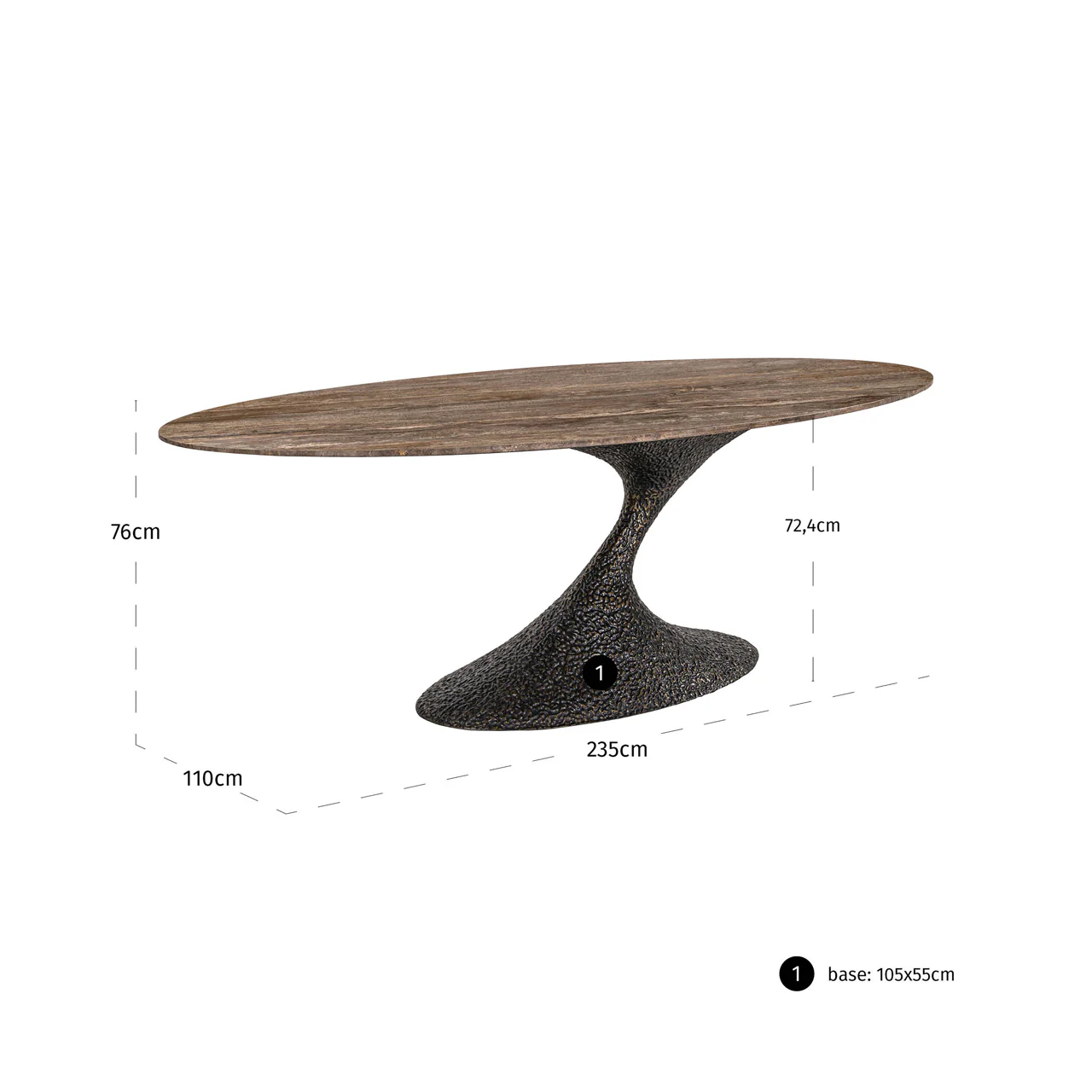 Dining table Russo ash brown oval 235 - Image 7