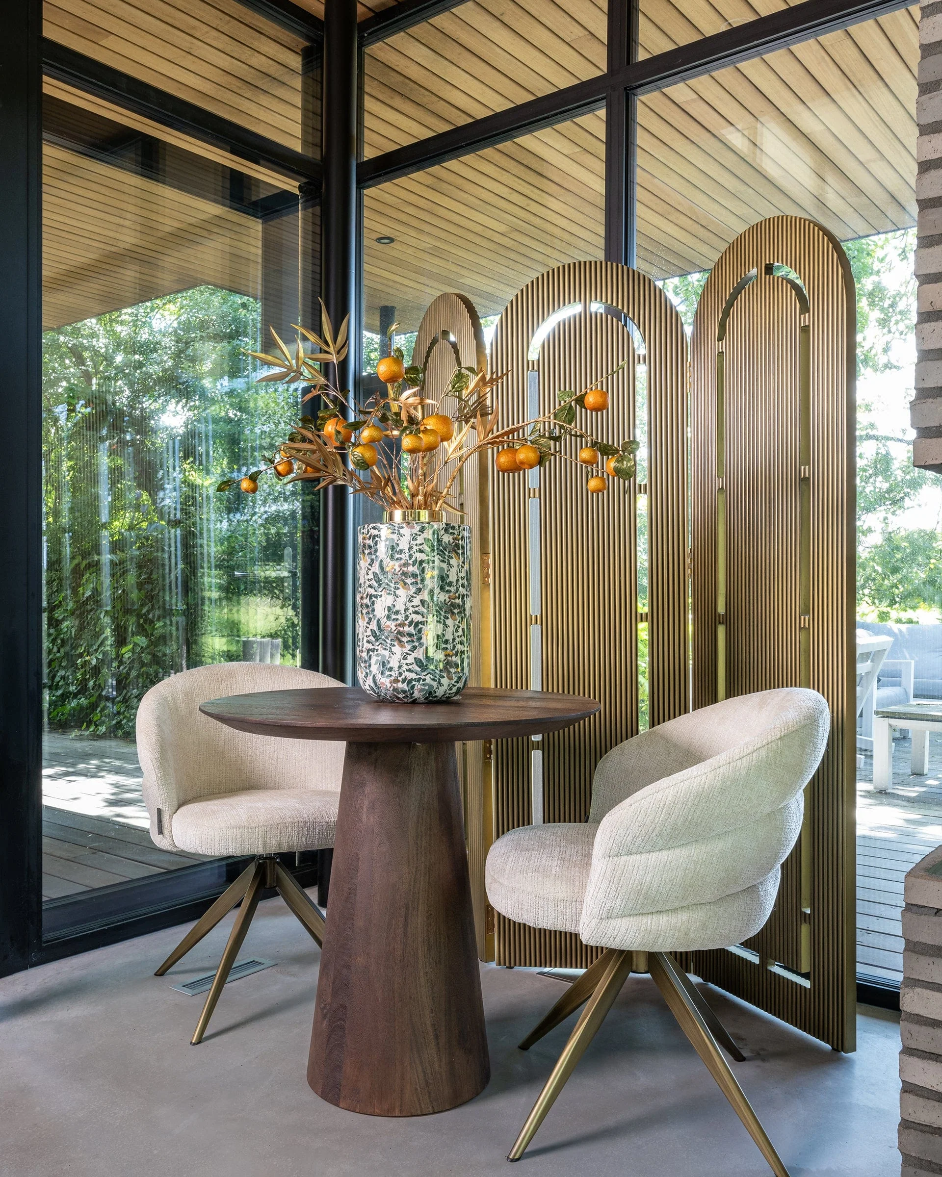 Dining table Willow 80Ø (Dark brown) - Image 3