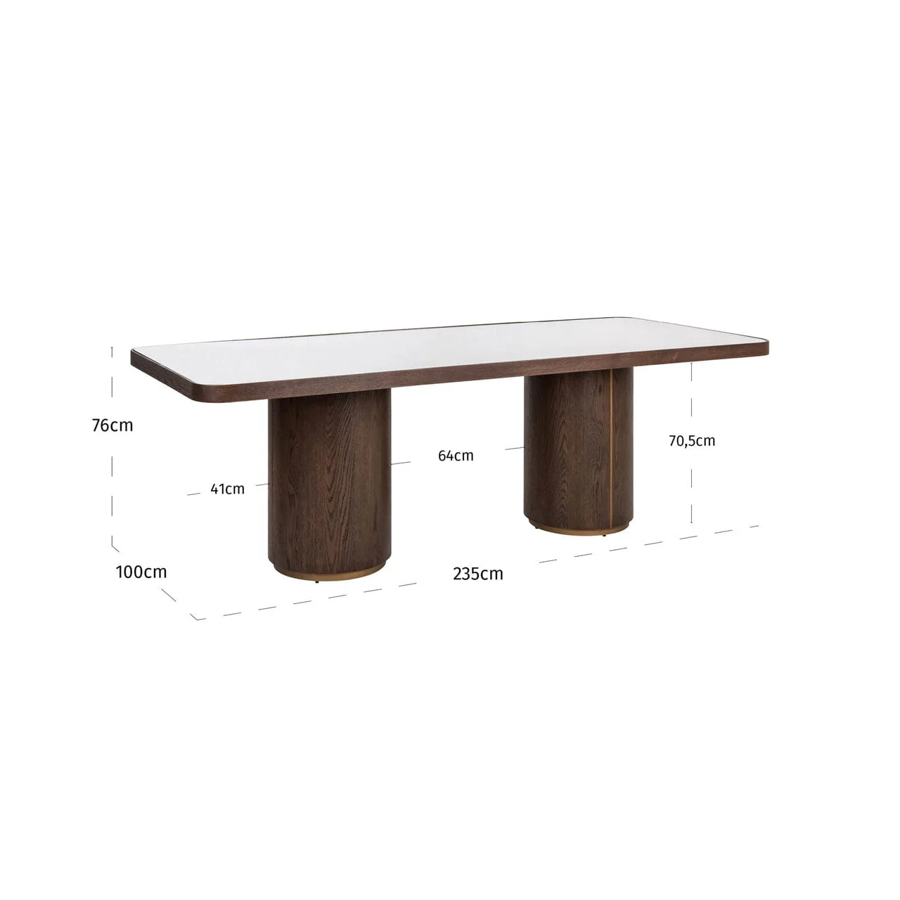 Dining table Willox brown 235 including glass - Image 7