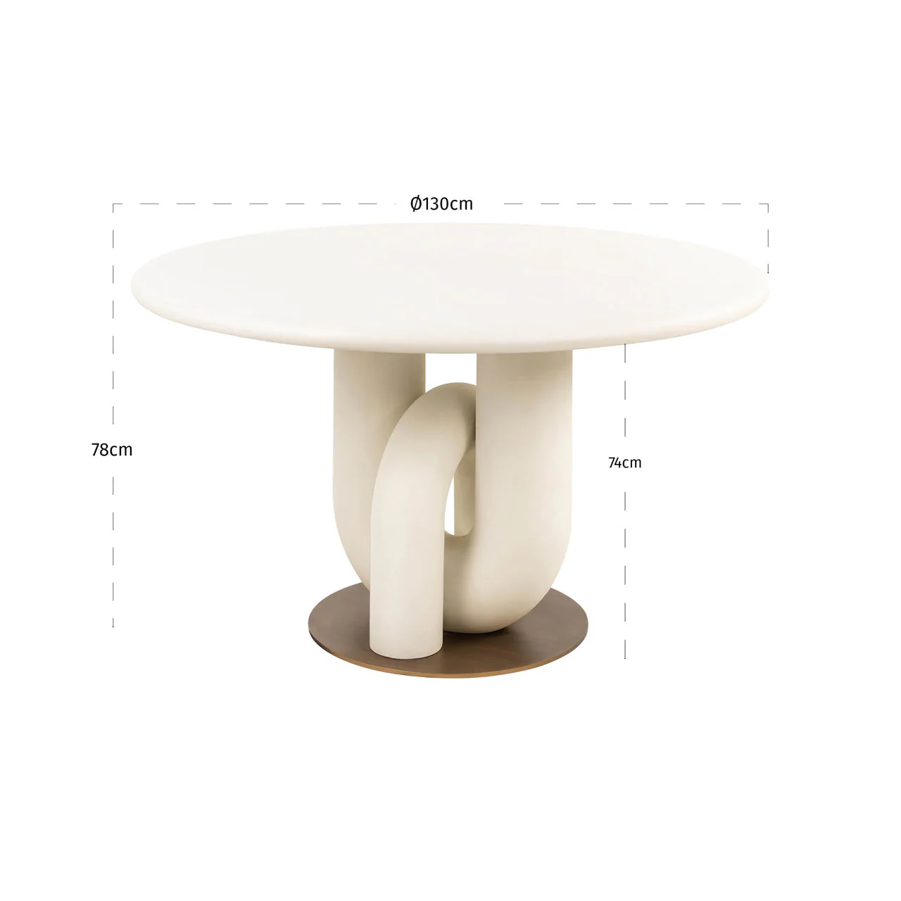 Dining table Winslow white 135Ø - Image 3