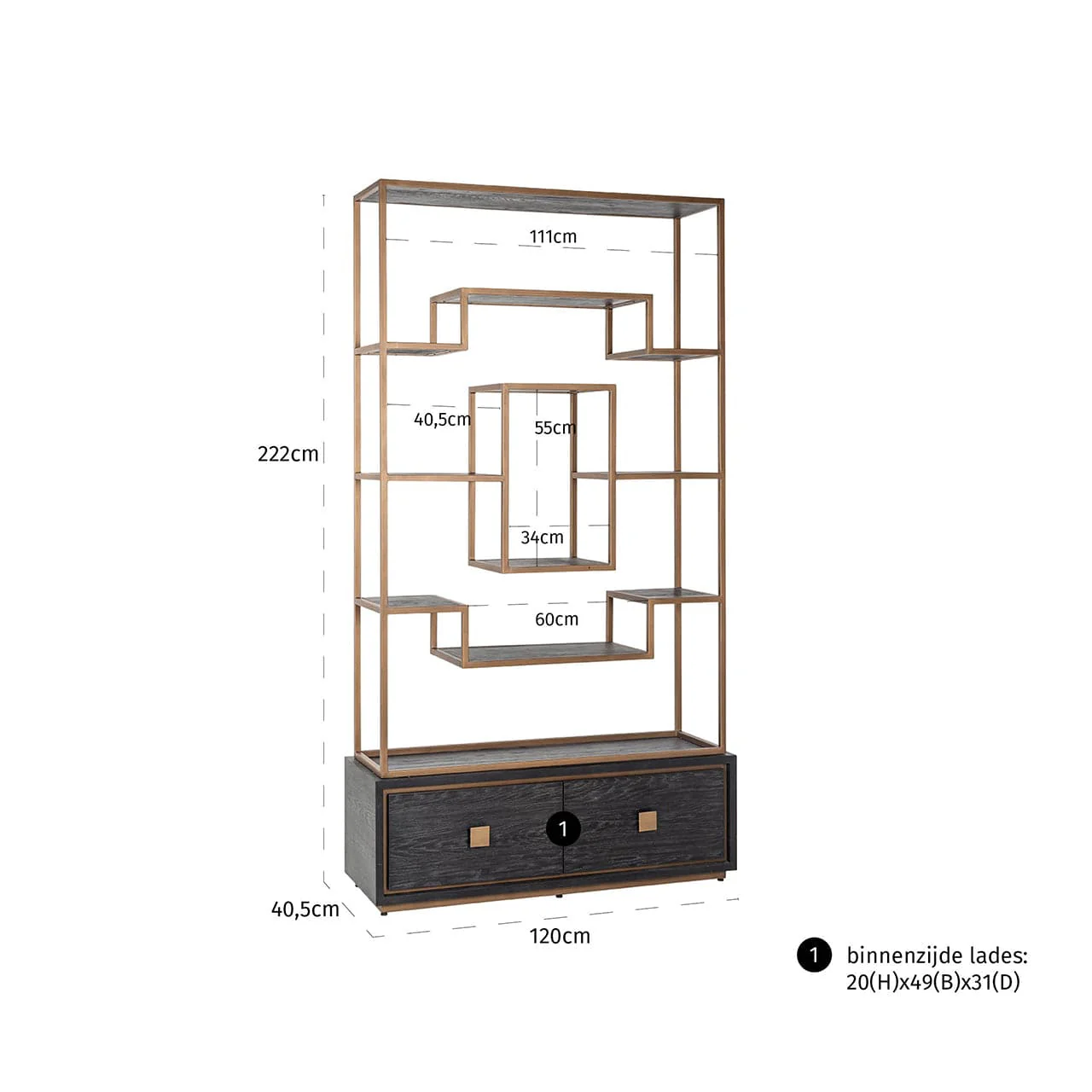 Display cabinet Hunter black rustic - Image 4