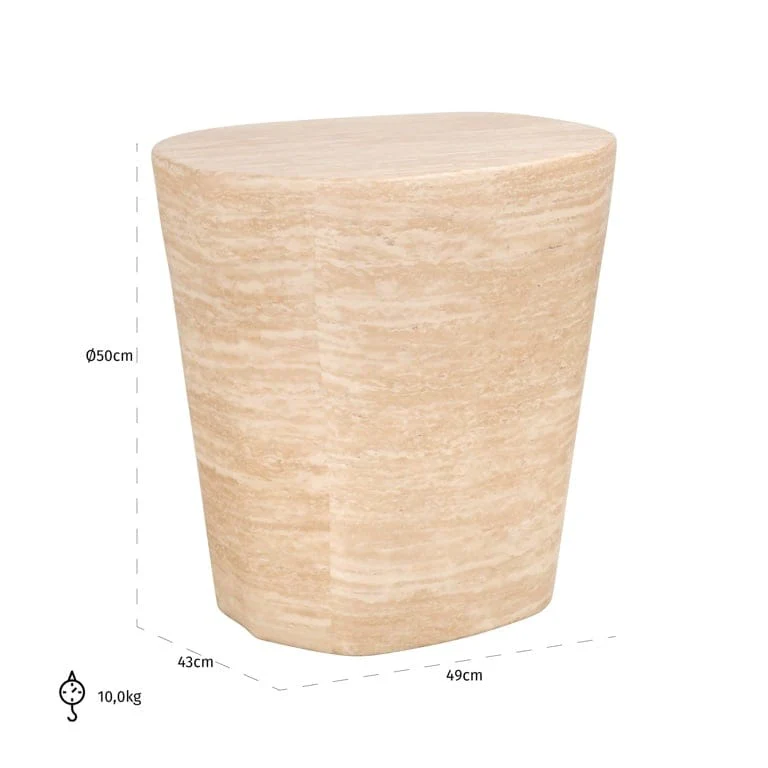 End table Fictus faux travertine (Beige) - Image 5