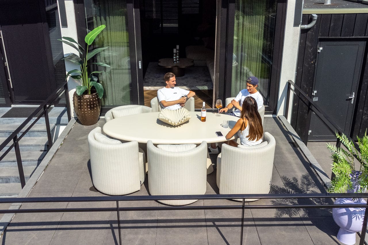 Outdoor dining chair Marlin beige swivel - Image 6