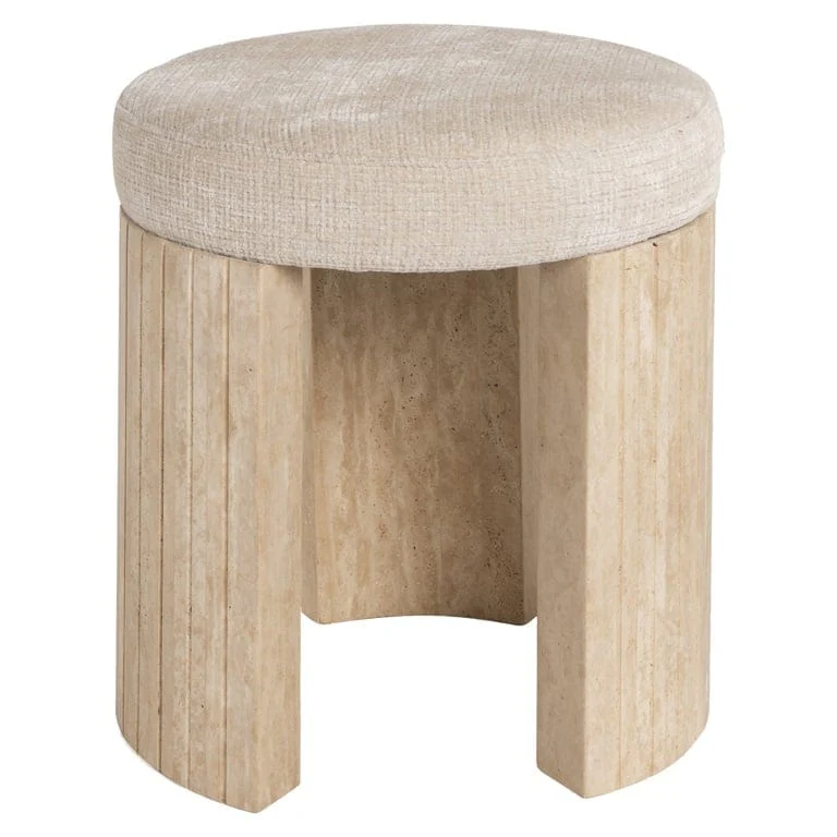 Pouffe Gallice natural beige travertine (Beige) - Image 2