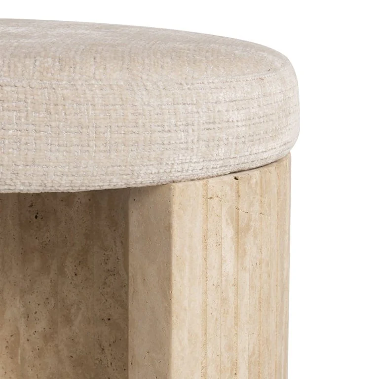 Pouffe Gallice natural beige travertine (Beige) - Image 4