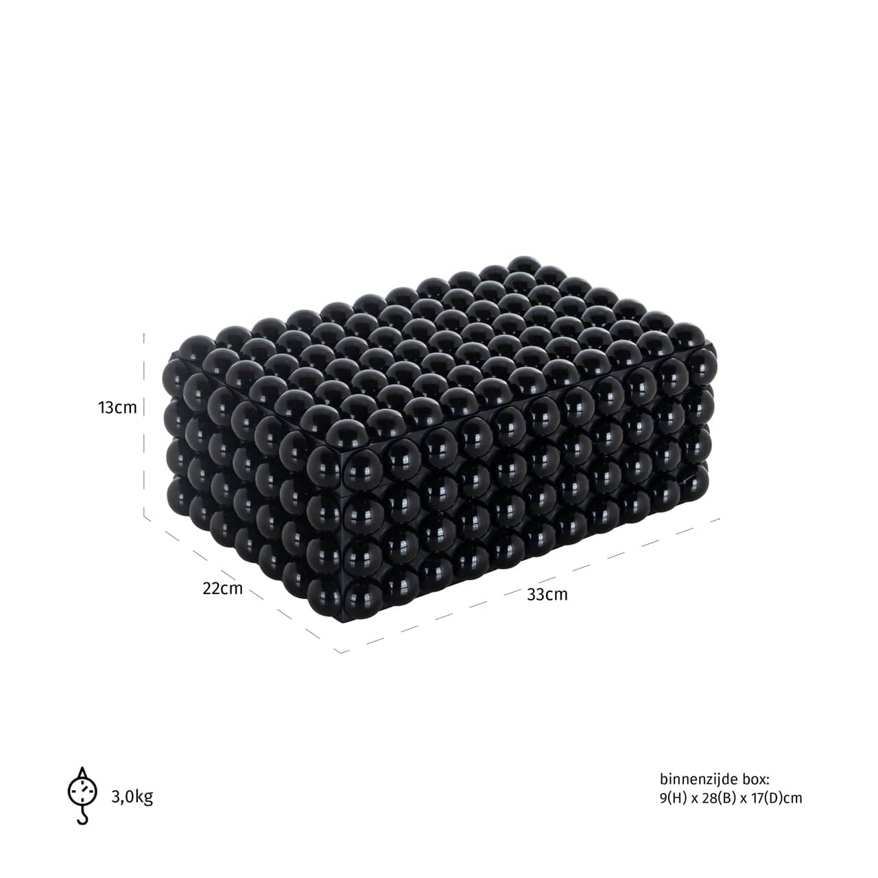 Storage box Batool black large - Image 5