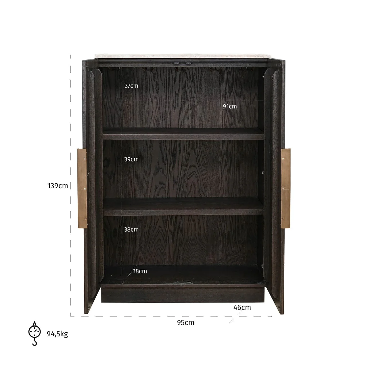 Storage cabinet Claremont brown - Image 5