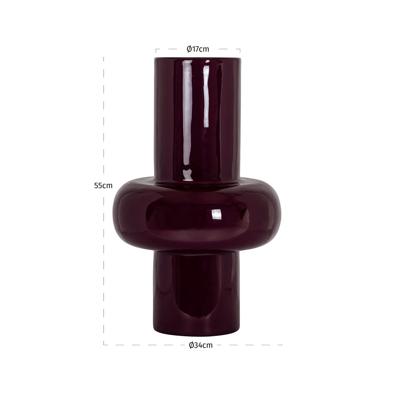 Vase Ashlyn burgundy large - Image 2