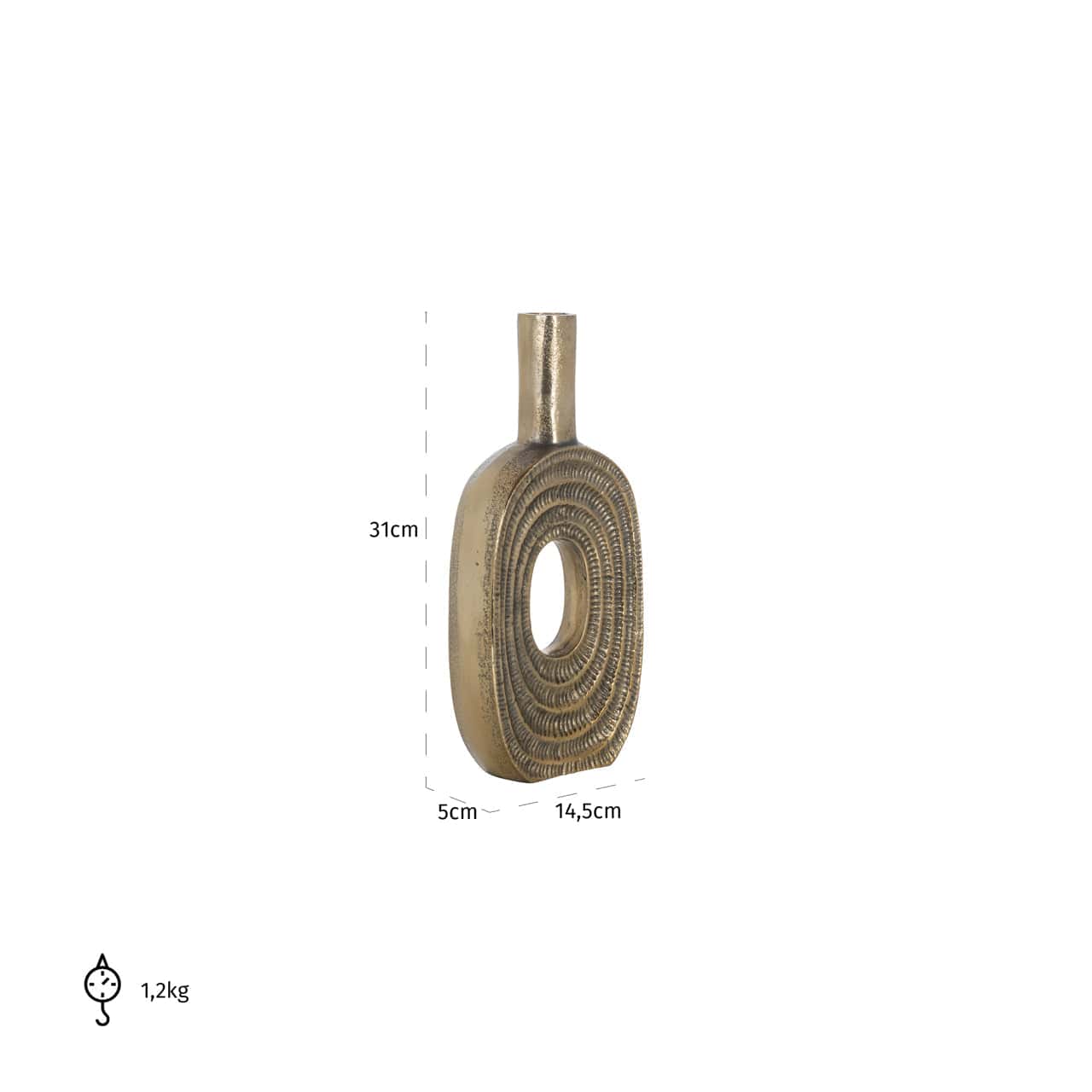 Vase Emar brushed gold small - Image 4