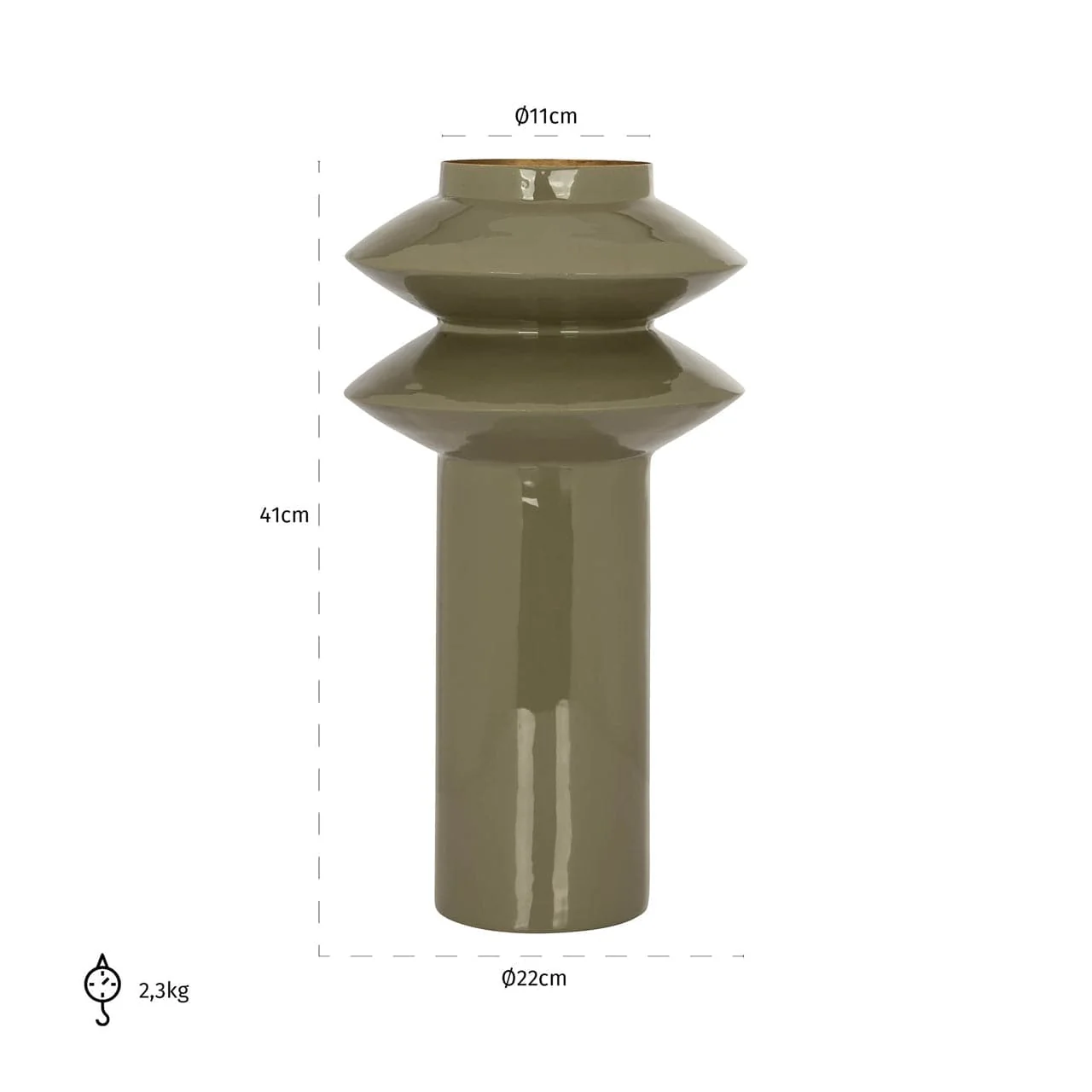 Vase Flora olive - Image 2