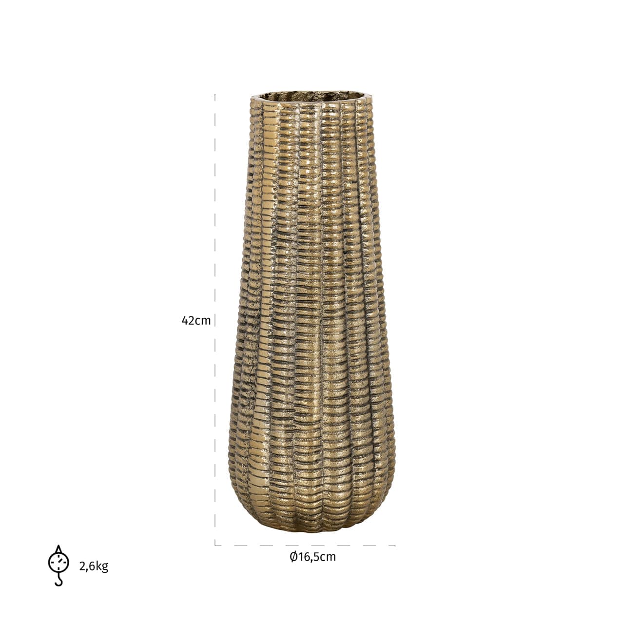 Vase Loran brushed gold large - Image 2