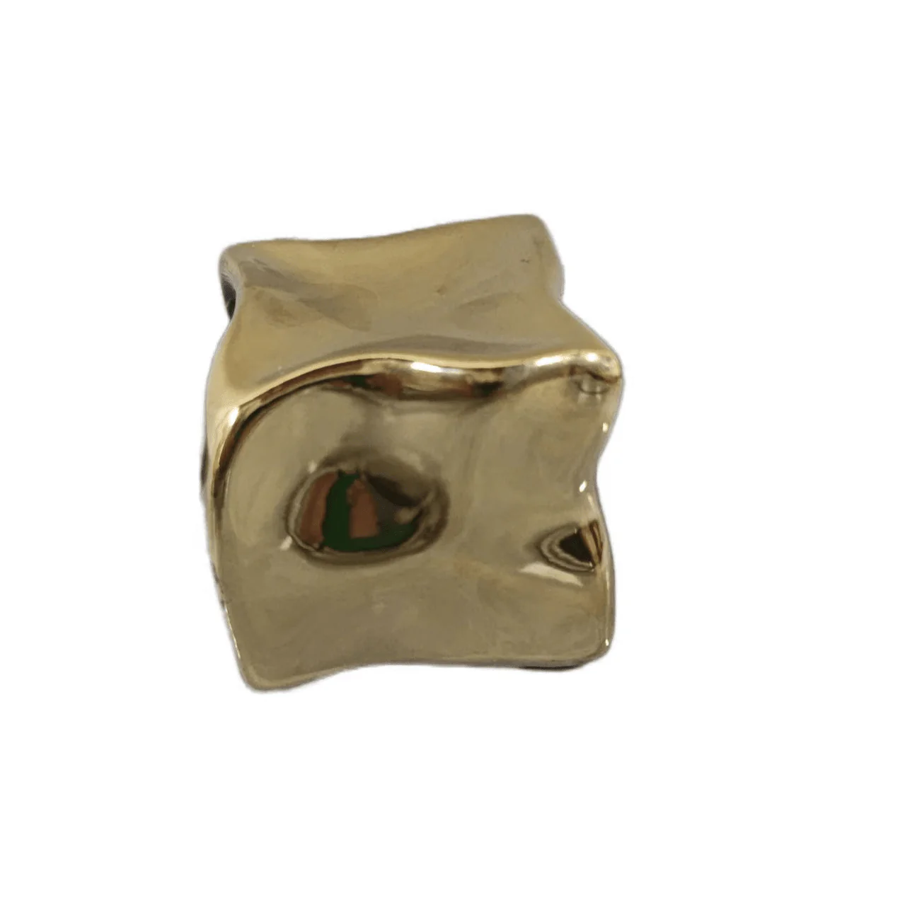 Romée Large Gold Abstract Cube Ornament - Image 2