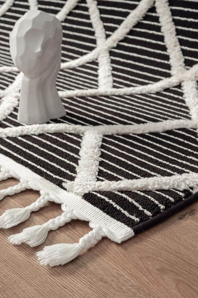 Scandi Indoor Rug Anthracite & White - Image 4