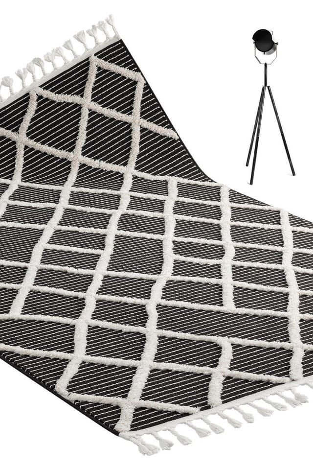 Scandi Indoor Rug Anthracite & White - Image 6