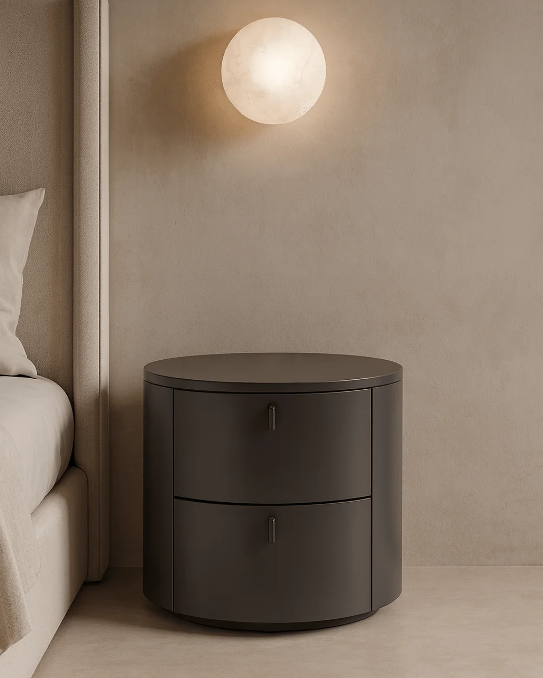 Sims Bedside Table - Matte Anthracite | OUTLET