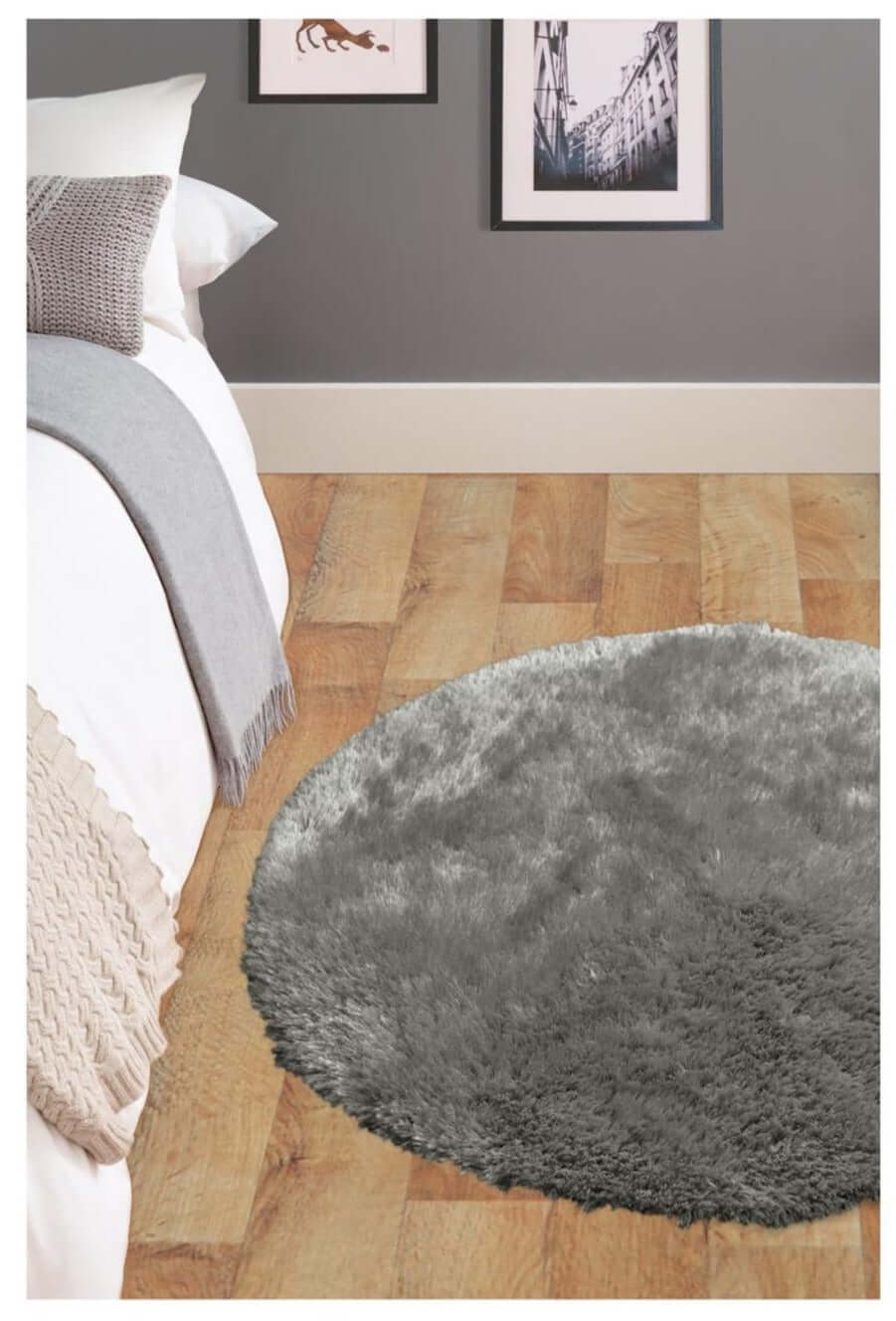 Soft Washable Grey Shaggy Rug | SA-04 - Image 11