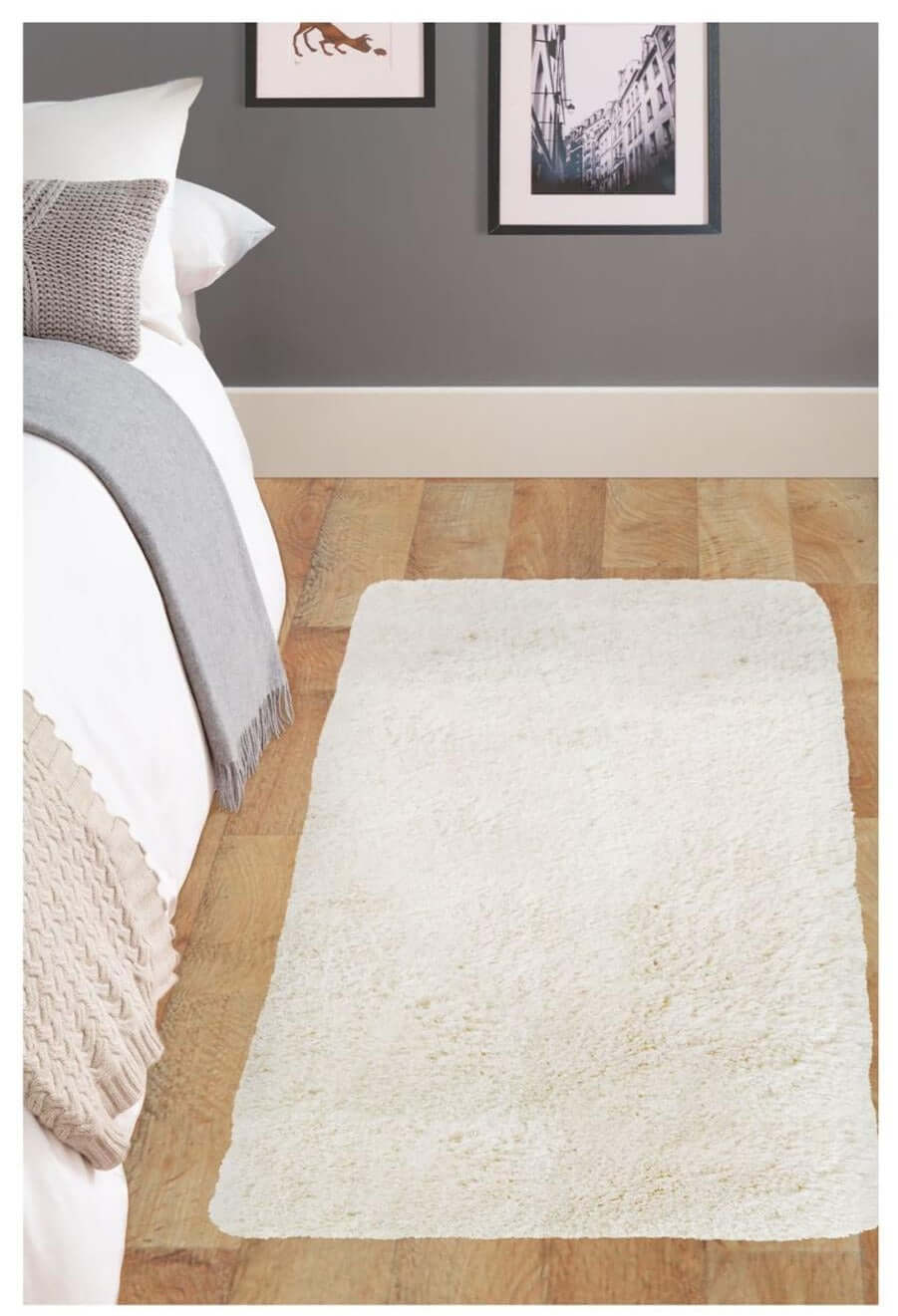 Soft Washable Ivory Shaggy Rug | SA-01 - Image 5