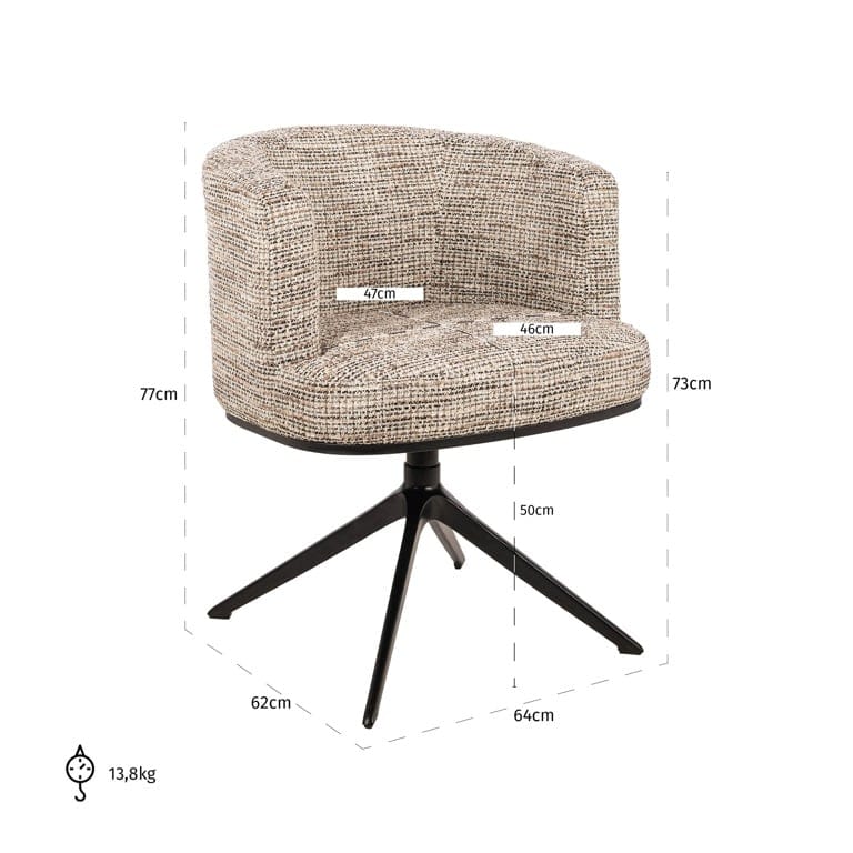 Swivel chair Cheyenne trendy nature (Be Trendy 01 Nature) - Image 9