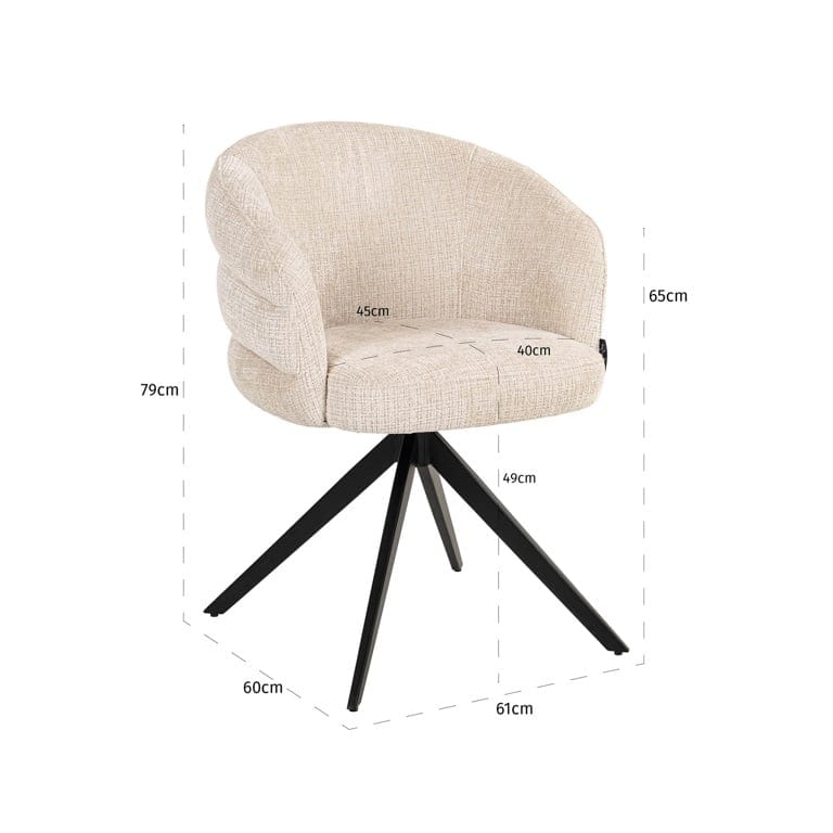 Swivel chair Serenity beige chenille fire retardant (Niagara 902 beige Chenille) - Image 10