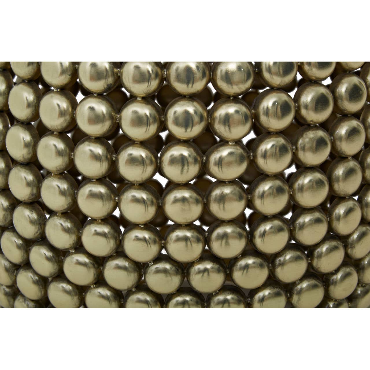 Templar Gold Finish Beaded Barrel Stool - Image 5