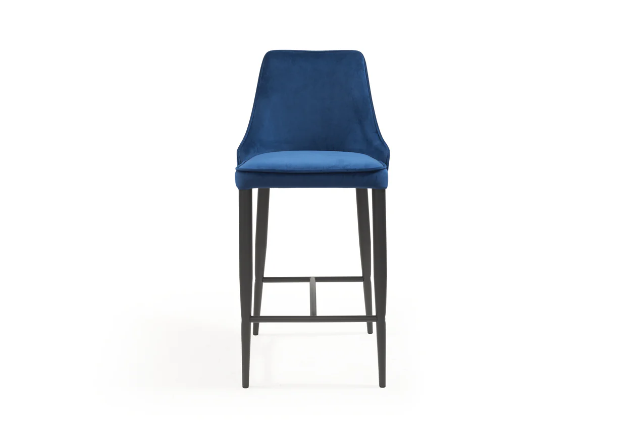 Alain Bar Stool - Navy Velvet - Image 2