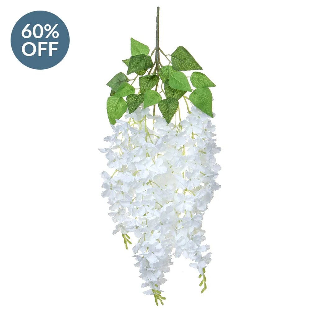 I & T Hydrangea Blossom White 68cm - Image 3