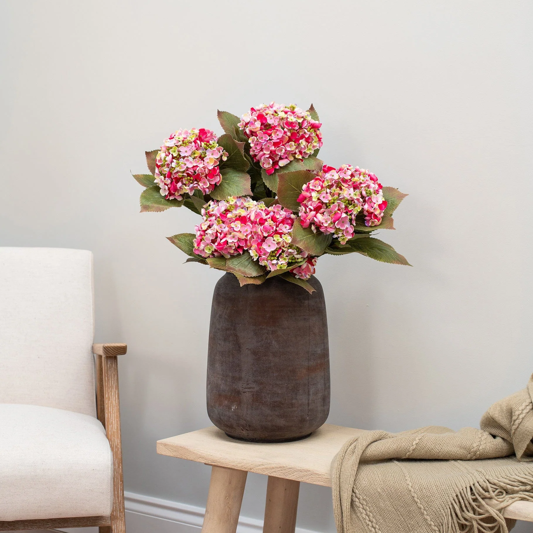 SF Hydrangea Pink 80cm - Image 2