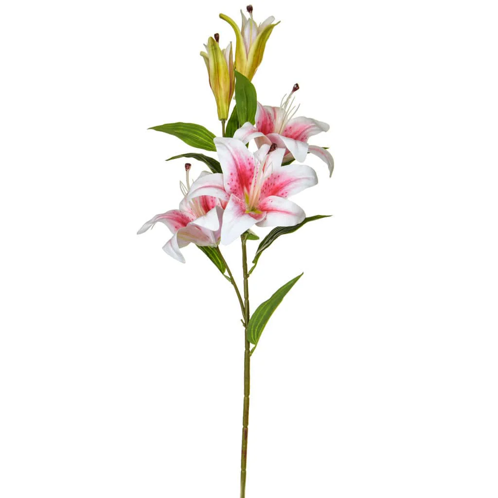 SF Lily Spray Pink XH 100cm - Image 4