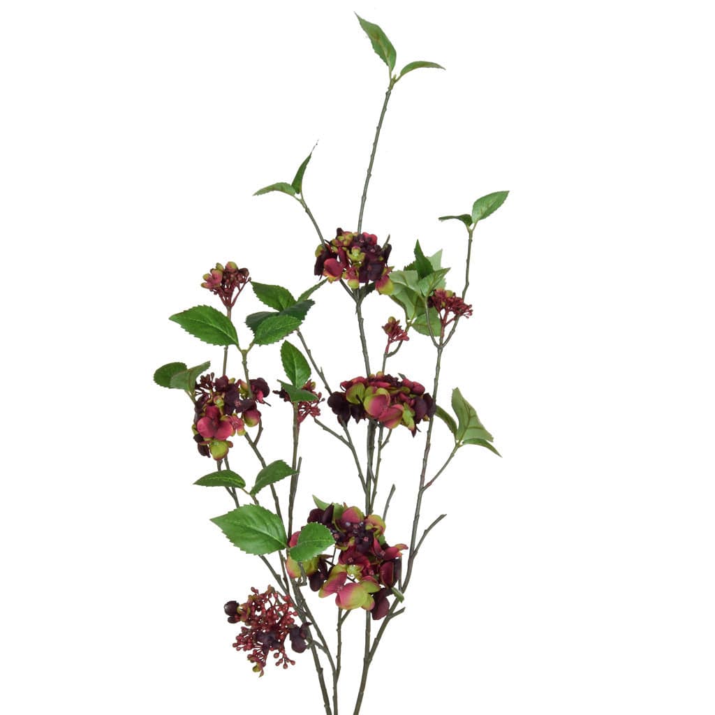 SF Mini Hydrangea Spray R/GR GB 99cm