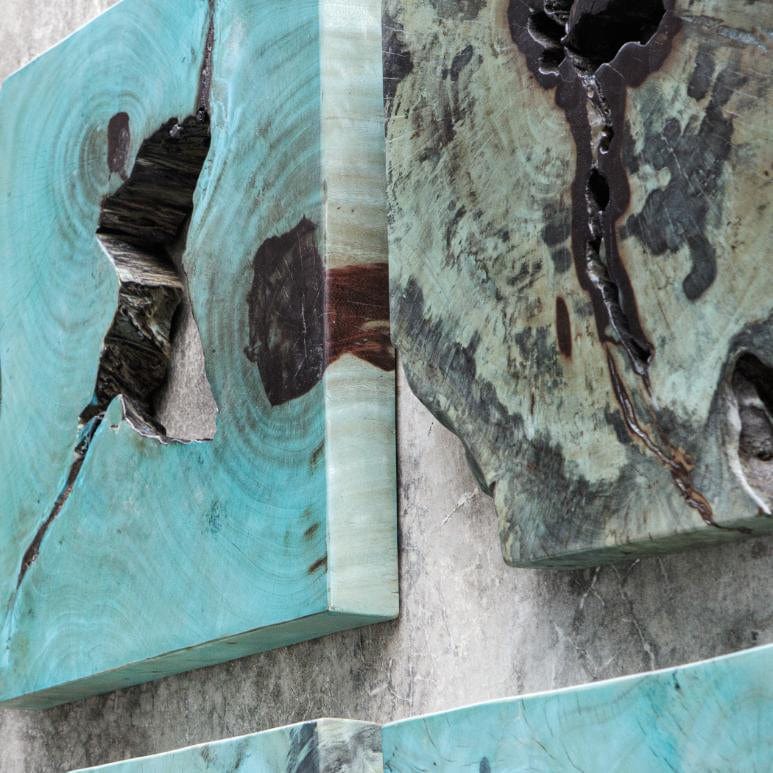 Uttermost Bahati Wood Wall Décor in Blue, Set of 9 - Image 3