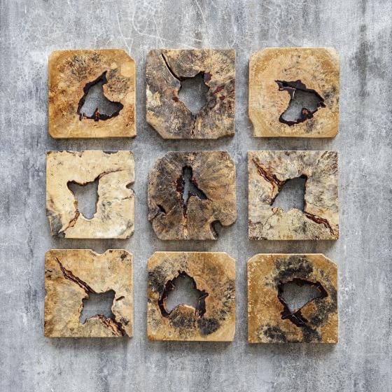 Uttermost Bahati Wood Wall DÃ©cor in Natural, Set of 9 - Image 4