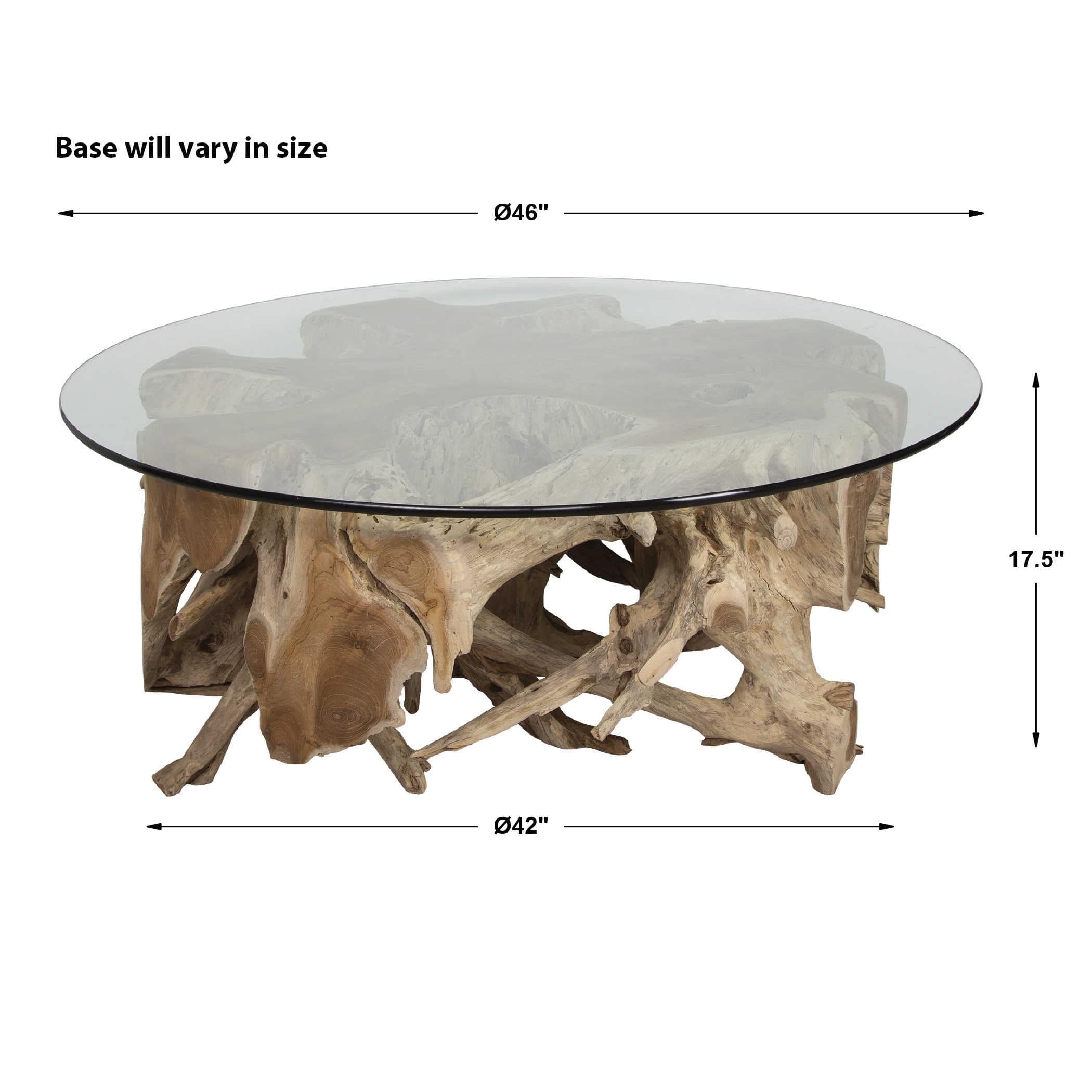 Black Label Center Root Coffee Table - Round 117cm Glass - Image 4