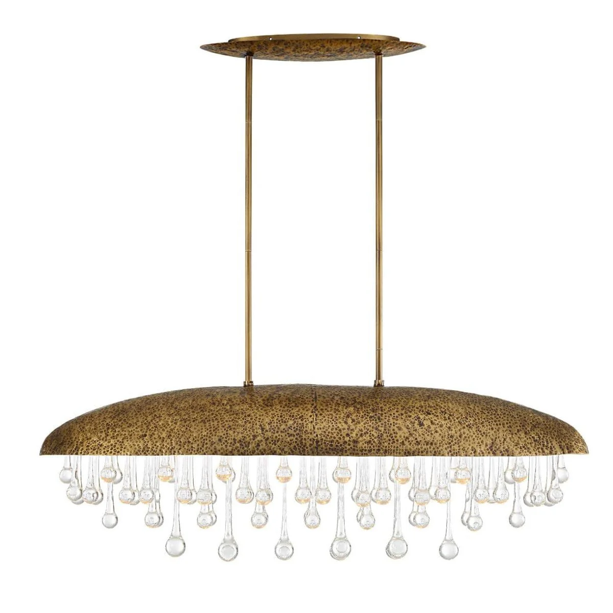 Black Label Downpour Brass & Glass Droplet Pendant - Image 7