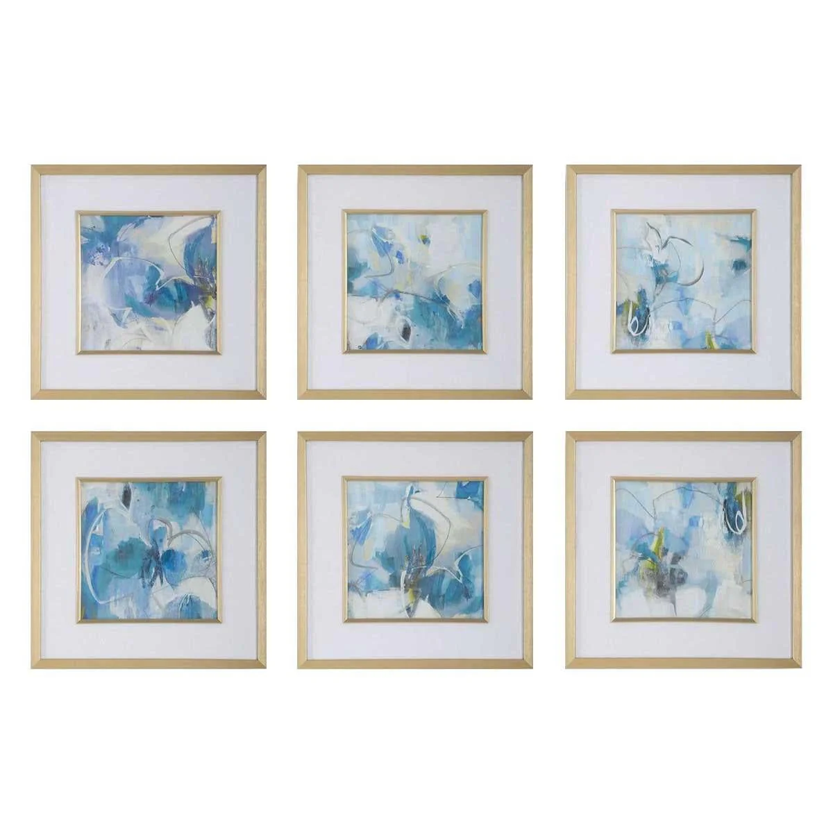 Uttermost Fresh Start Blue Abstract Prints, Set of 6 - Image 2