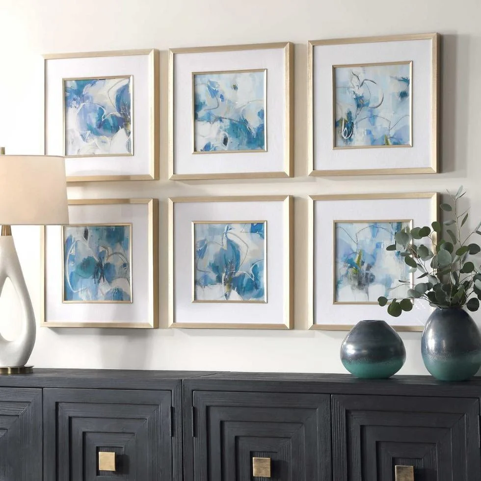 Uttermost Fresh Start Blue Abstract Prints, Set of 6 - Image 3