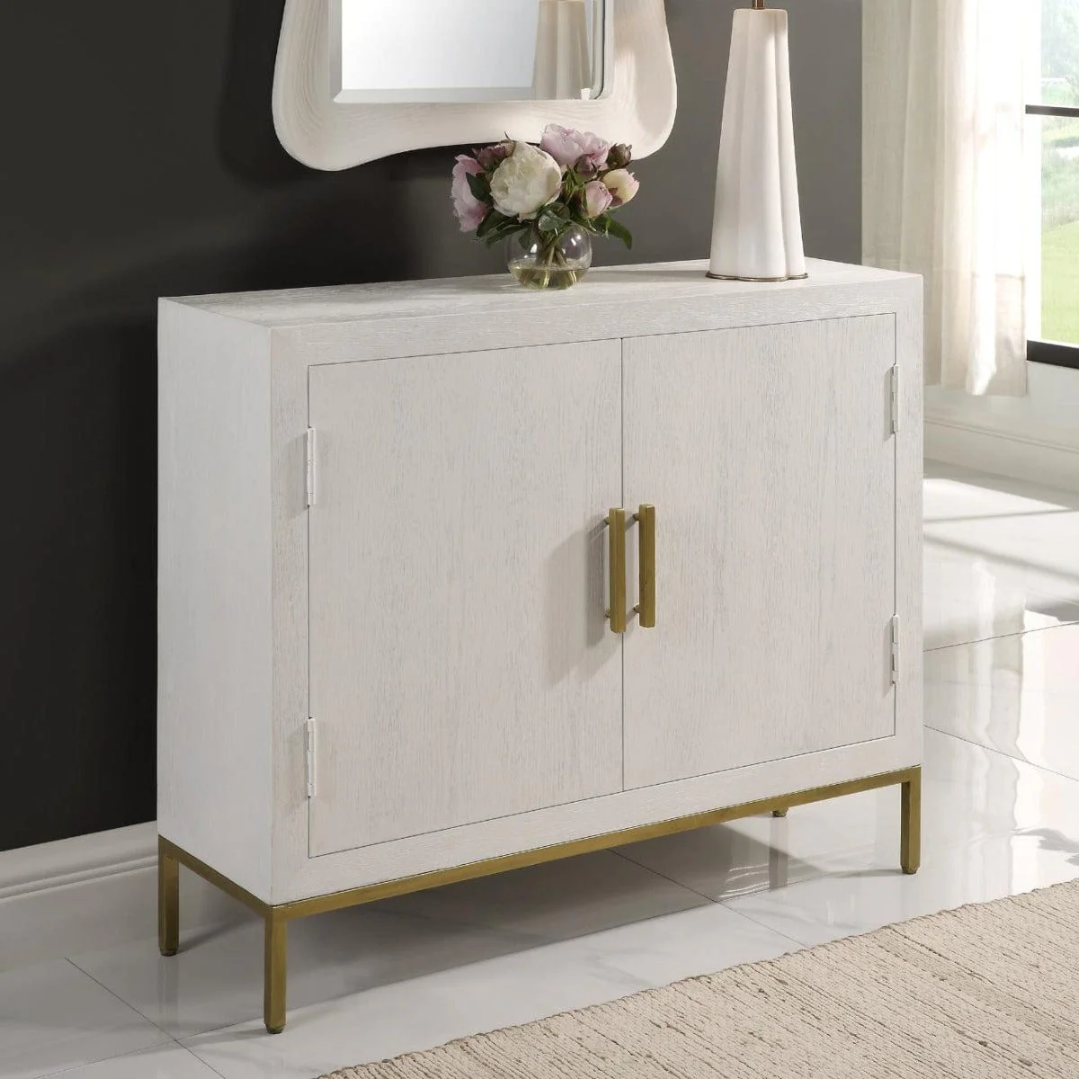 Uttermost Front Range White 2 Door Cabinet - Image 9