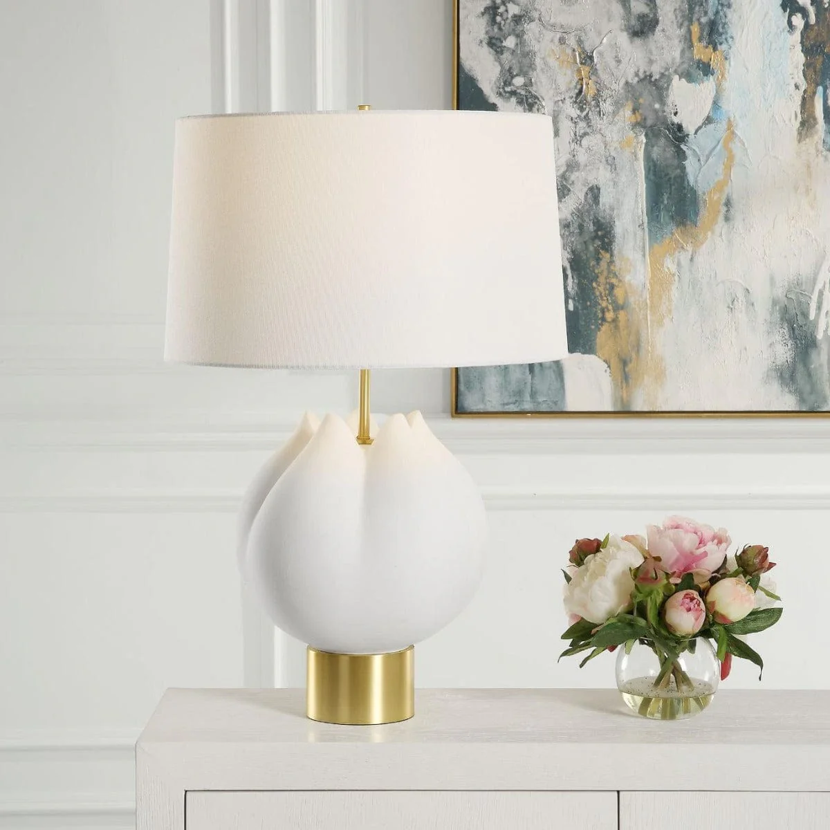 Uttermost in Bloom White Table Lamp