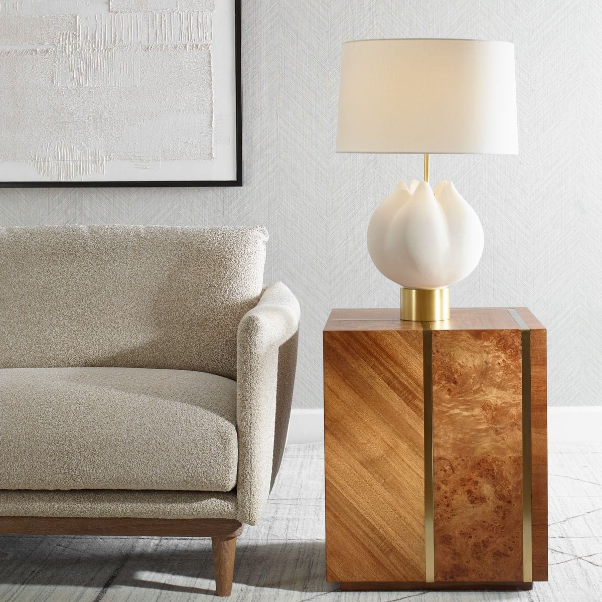 Uttermost in Bloom White Table Lamp - Image 3