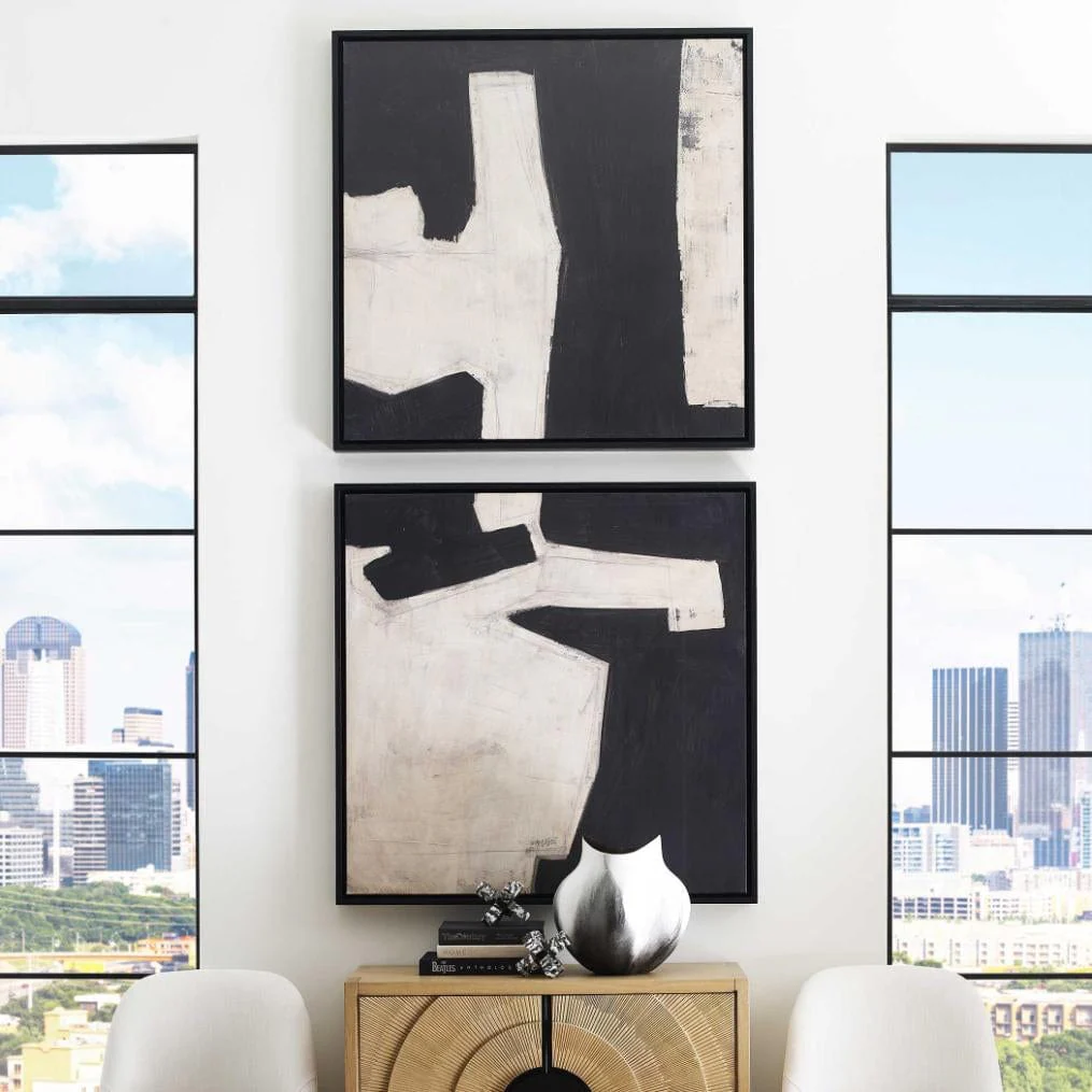 Black Label Transformation Framed Canvases, Set of 2